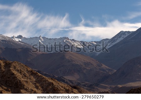 Beautiful himalayan mountain and snow mountain scene landscape.