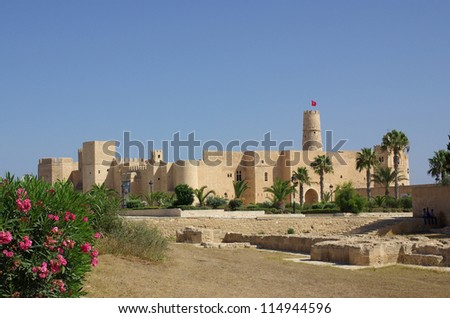 Ribat in Monastir in Tunisia, Africa in summer day