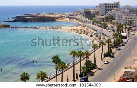 Mediterranean coast in Monastir, Tunisia in Africa