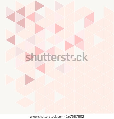 Pink, grey and violet triangle modern background. Geometric mosaic document template. Hipster flat surface design with aztec chevron zigzag print. Pastel colorful card with space for text.