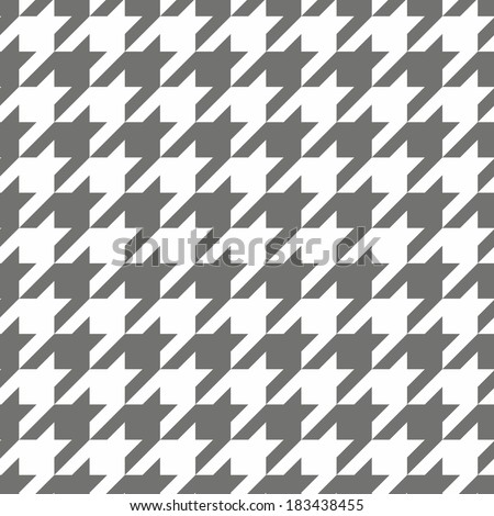 Houndstooth seamless grey and white pattern or background. Traditional Scottish plaid fabric collection for website background or desktop wallpaper.