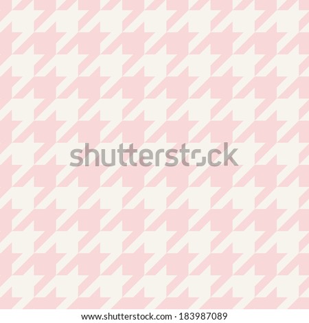 Houndstooth seamless pastel pink and grey pattern or background. Traditional Scottish plaid fabric collection for website background or cute desktop wallpaper.