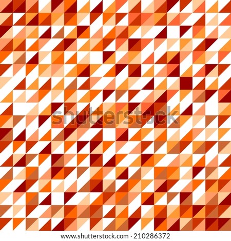 Tile pattern with white, red, brown, yellow and orange triangle mosaic background