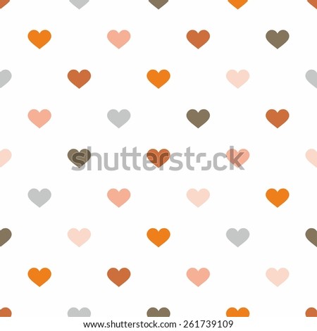 Tile cute pattern with pastel hearts on white background