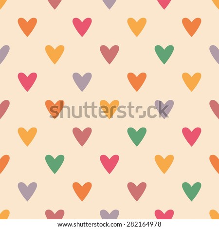 Tile pattern with sweet hearts on pastel background for seamless decoration wallpaper