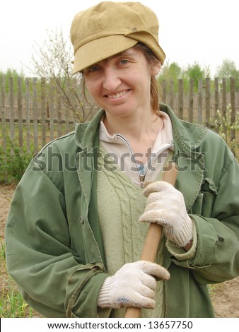 woman working at the rural farm
