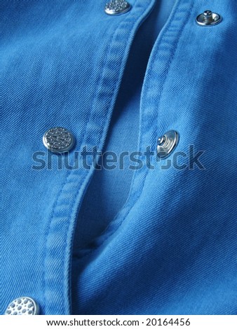 woman denim clothes fragment with buttons