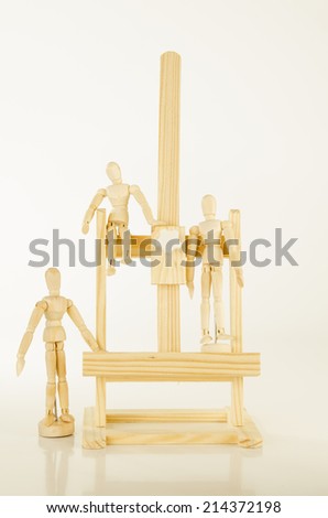 Artist mannequins with an art easel