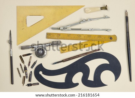 Vintage drafting tools