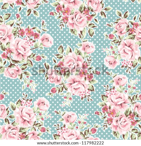 seamless wallpaper vintage flower pattern on dot green background seamless wallpaper vintage flower pattern on dot green background
