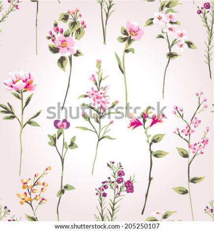hand draw branch flower,spring pattern vector background
