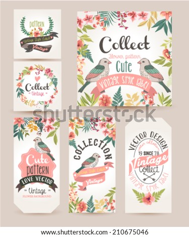 greeting card,romantic labels with flower