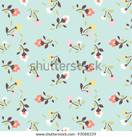 seamless tiny floral pattern on green background seamless tiny floral pattern on green background