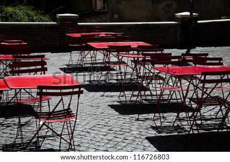 Street restaurant in Rome, Italy