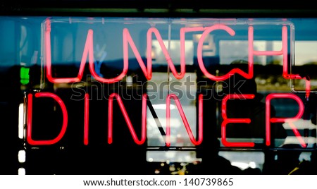 Traditional american style diner neon sign