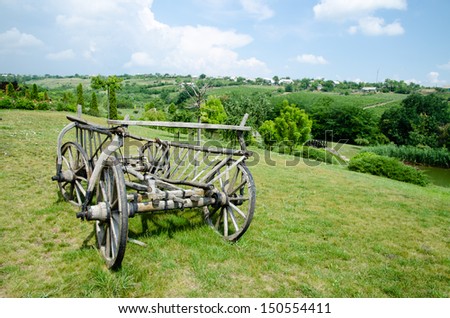 Rural antique cart in Moldova, Eastern Europe