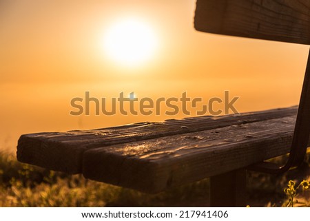 Bench on the top of remote trail to immerse in meditation