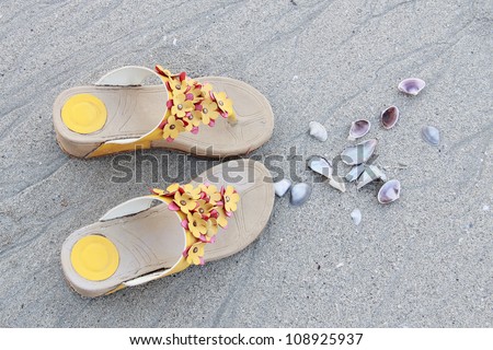 Shoes, Sand and Seashell