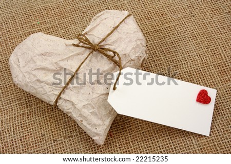 Heart in Wrapping Paper with blank note