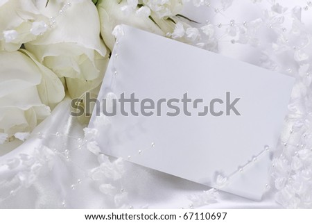stock photo Wedding invitation with white flowers