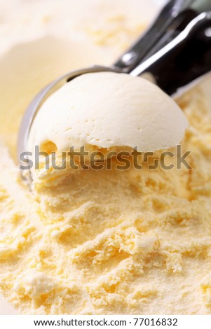 Vanilla ice cream close up