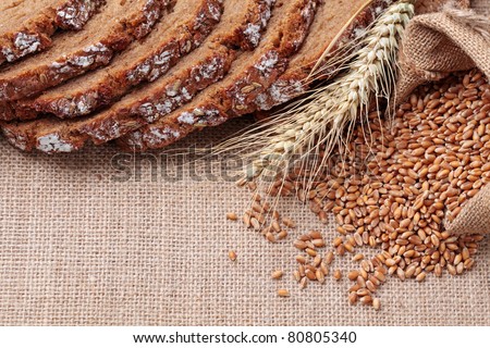 Whole wheat grains and bread