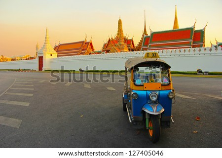 Tuk Tuk For Passenger Cars. To Go Sightseeing In Bangkok.