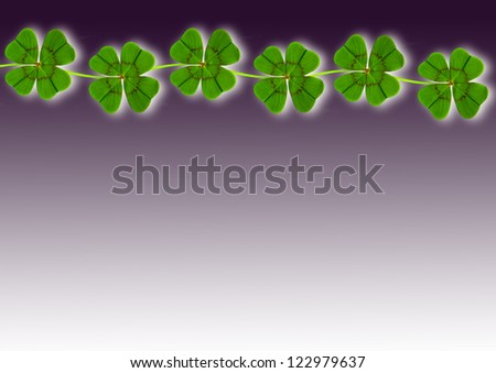 Four leaf clover on white shadows