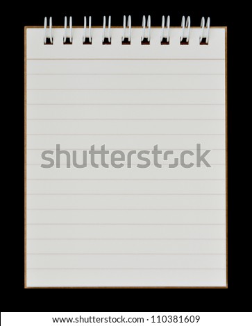 notebook on a black background