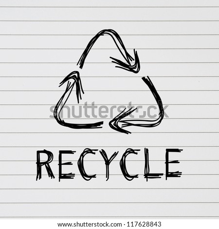 Recycling logo on the notebook