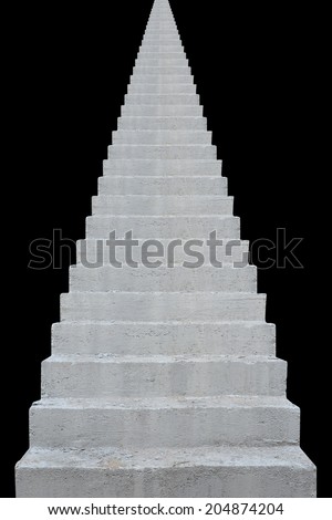 concrete stairway isolated on a black background