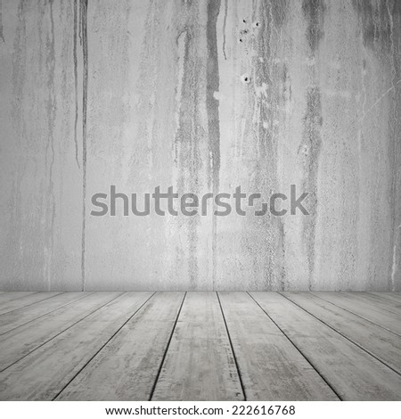 old grunge room with concrete wall
