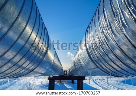 Pipeline on a background of blue sky Pipeline on a background of blue sky