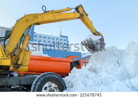 Handling of snow excavator