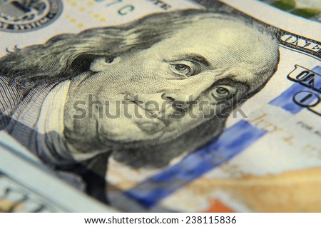 Image of Franklin on one hundred dollar banknote close up with tears as (inflation, savings, collapse, economic crisis, decline, collapse - concept)