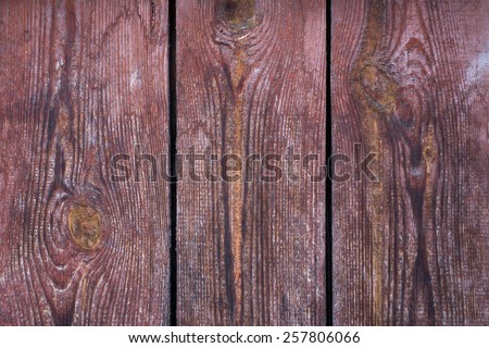 Close-up picture of real wood wall. The wall is old and  with peeling paint