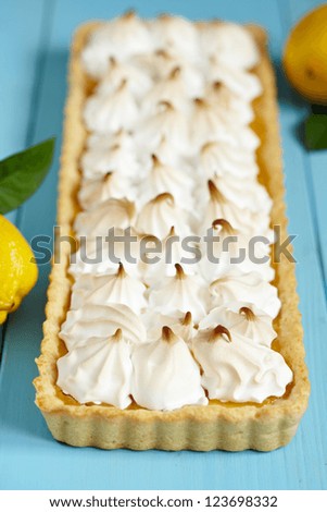 Close up of lemon meringue pie