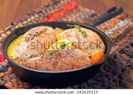 Baked chicken breasts with lemon and garlic