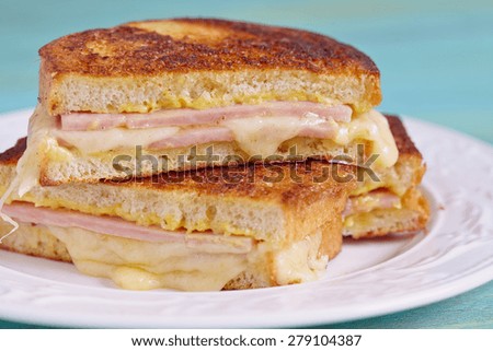 Monte Cristo sandwich with ham and cheese