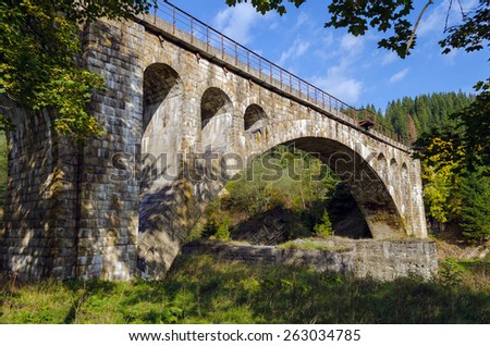 arch bridge landscape highlands railway sunlight
