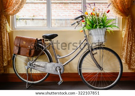 Sa Pa Town, Sa Pa, Vietnam - 30 July, 2015: A classic bicycle found in a Cosiana Hotel lobby in Sa Pa town.