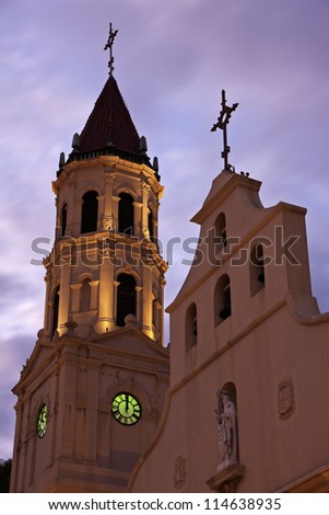 St. Augustine historic architecture - church at sunset