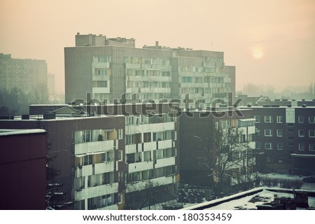 Apartment buildings in Sosnowiec, Poland. Built during communism in 70\'s and 80\'s.