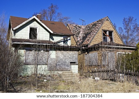 Abandoned houses in Gary, Indiana.