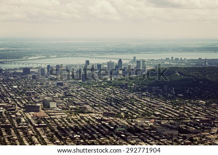 Aerial view of Montreal. Montreal, Quebec, Canada.