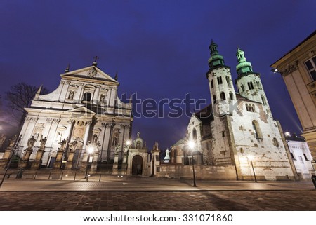 Church of Saints Apostles Peter and Paul and Saint Andrew\'s Church. Krakow, Poland