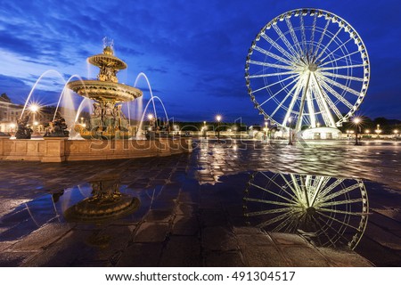 Ferris Wheel on Place de la Concorde in Paris. Paris, France