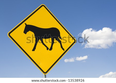 Be careful - horses on the road.