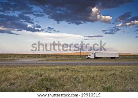 Sunset Ride - blurred Semi-truck