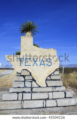 So, this is Texas? Welcome sign.